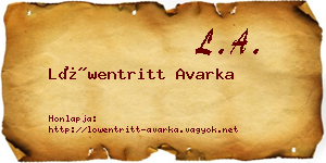 Löwentritt Avarka névjegykártya
